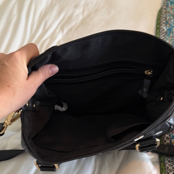 Loungefly Black Satchel with White Skull Dots - Picture 3 of 7